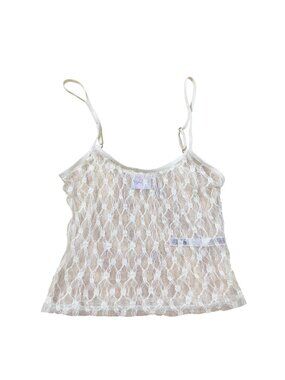 Out From Under Women’s Ivory Sheer Lace Cami Tank Top Size M